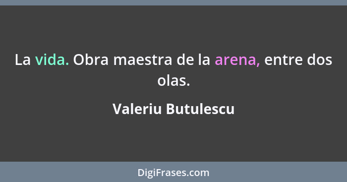 La vida. Obra maestra de la arena, entre dos olas.... - Valeriu Butulescu