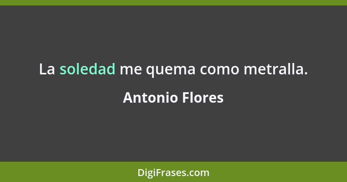 La soledad me quema como metralla.... - Antonio Flores