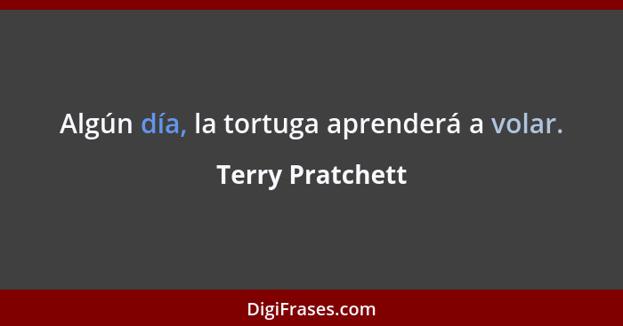 Algún día, la tortuga aprenderá a volar.... - Terry Pratchett