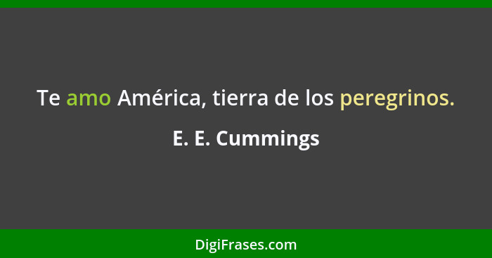 Te amo América, tierra de los peregrinos.... - E. E. Cummings