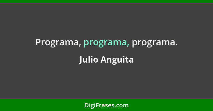 Programa, programa, programa.... - Julio Anguita