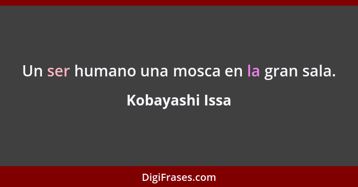 Un ser humano una mosca en la gran sala.... - Kobayashi Issa