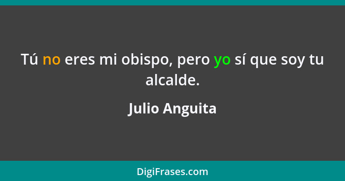 Tú no eres mi obispo, pero yo sí que soy tu alcalde.... - Julio Anguita