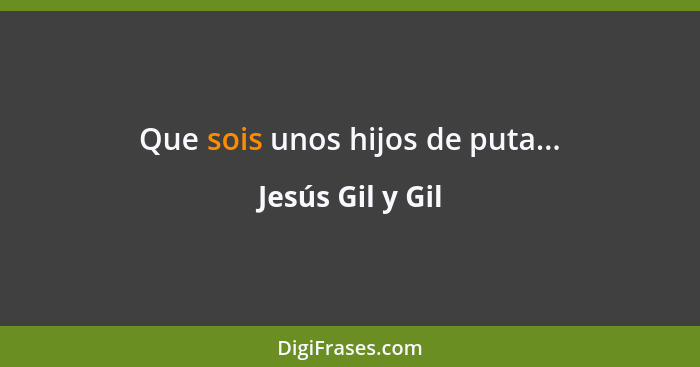 Que sois unos hijos de puta...... - Jesús Gil y Gil