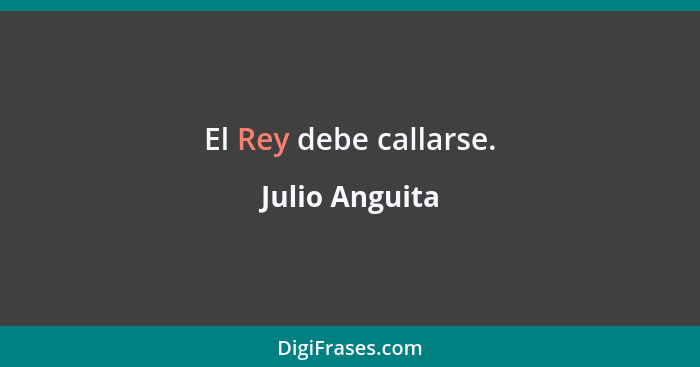 El Rey debe callarse.... - Julio Anguita