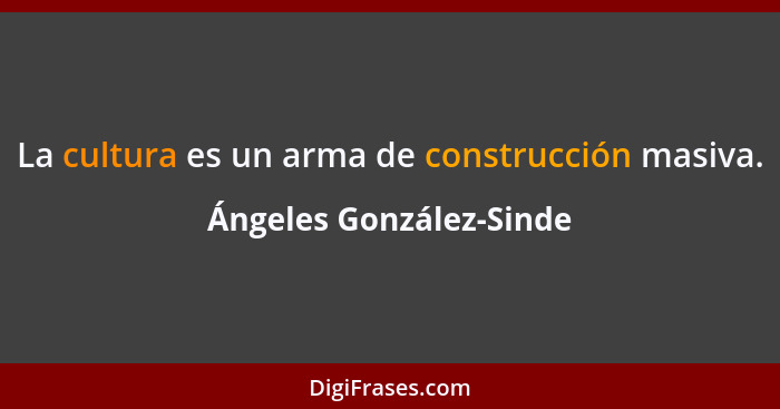 La cultura es un arma de construcción masiva.... - Ángeles González-Sinde