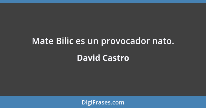 Mate Bilic es un provocador nato.... - David Castro