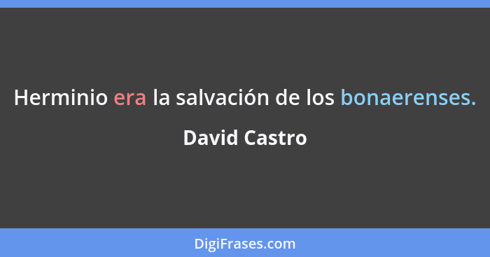 Herminio era la salvación de los bonaerenses.... - David Castro