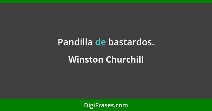 Pandilla de bastardos.... - Winston Churchill