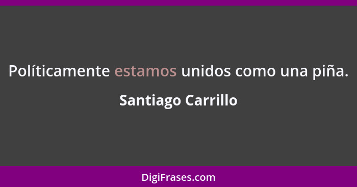 Políticamente estamos unidos como una piña.... - Santiago Carrillo