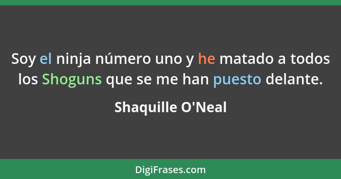 Soy el ninja número uno y he matado a todos los Shoguns que se me han puesto delante.... - Shaquille O'Neal