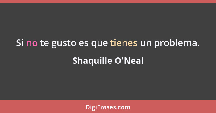 Si no te gusto es que tienes un problema.... - Shaquille O'Neal