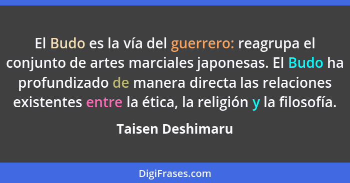 El Budo es la vía del guerrero: reagrupa el conjunto de artes marciales japonesas. El Budo ha profundizado de manera directa las re... - Taisen Deshimaru