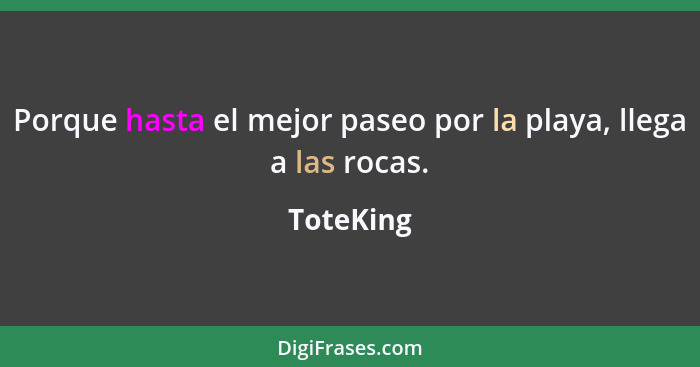 Porque hasta el mejor paseo por la playa, llega a las rocas.... - ToteKing