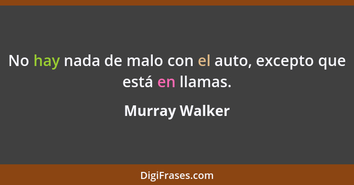 No hay nada de malo con el auto, excepto que está en llamas.... - Murray Walker