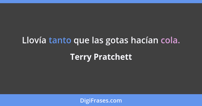 Llovía tanto que las gotas hacían cola.... - Terry Pratchett