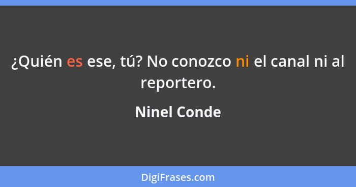 ¿Quién es ese, tú? No conozco ni el canal ni al reportero.... - Ninel Conde