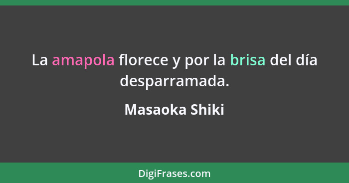 La amapola florece y por la brisa del día desparramada.... - Masaoka Shiki