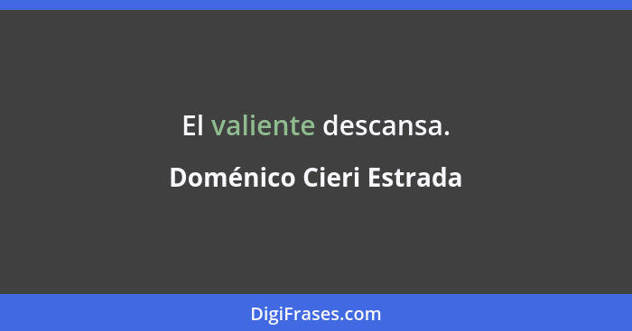 El valiente descansa.... - Doménico Cieri Estrada