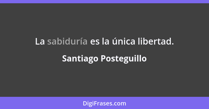 La sabiduría es la única libertad.... - Santiago Posteguillo