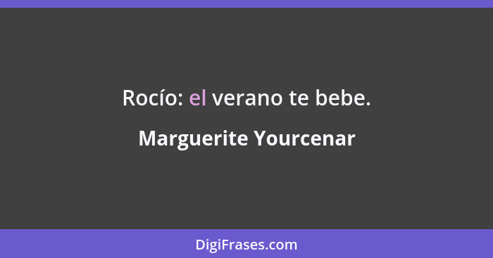 Rocío: el verano te bebe.... - Marguerite Yourcenar