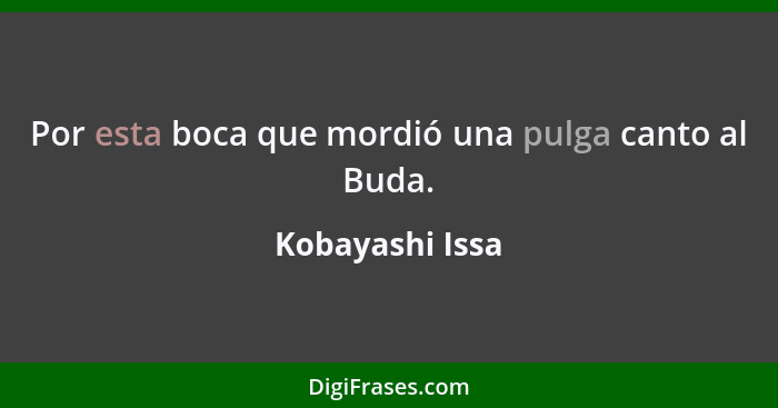 Por esta boca que mordió una pulga canto al Buda.... - Kobayashi Issa