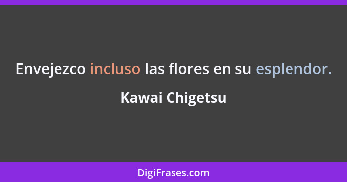 Envejezco incluso las flores en su esplendor.... - Kawai Chigetsu