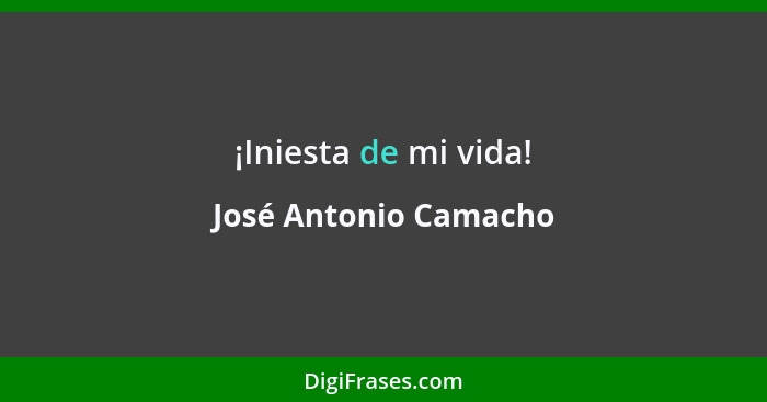 ¡Iniesta de mi vida!... - José Antonio Camacho