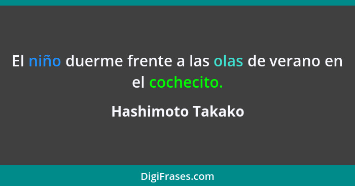 El niño duerme frente a las olas de verano en el cochecito.... - Hashimoto Takako