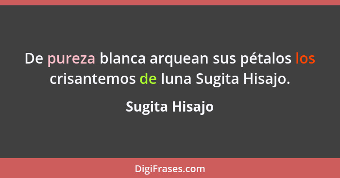 De pureza blanca arquean sus pétalos los crisantemos de luna Sugita Hisajo.... - Sugita Hisajo