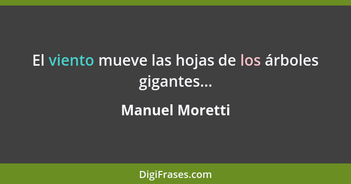 El viento mueve las hojas de los árboles gigantes...... - Manuel Moretti