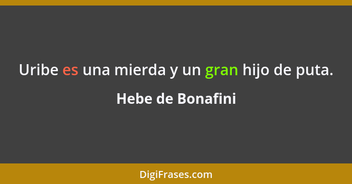 Uribe es una mierda y un gran hijo de puta.... - Hebe de Bonafini