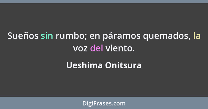 Sueños sin rumbo; en páramos quemados, la voz del viento.... - Ueshima Onitsura