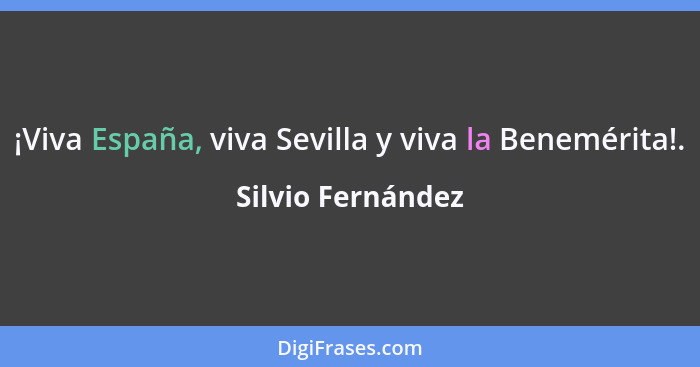 ¡Viva España, viva Sevilla y viva la Benemérita!.... - Silvio Fernández
