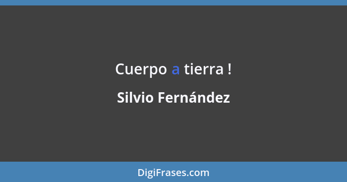 Cuerpo a tierra !... - Silvio Fernández