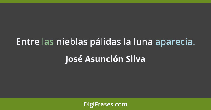 Entre las nieblas pálidas la luna aparecía.... - José Asunción Silva