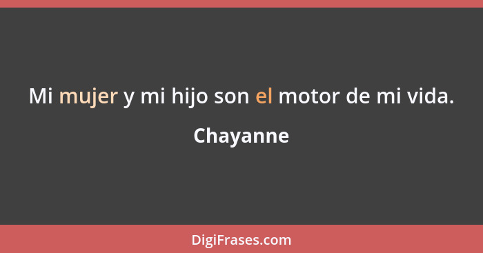 Mi mujer y mi hijo son el motor de mi vida.... - Chayanne