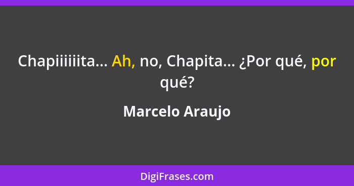 Chapiiiiiita... Ah, no, Chapita... ¿Por qué, por qué?... - Marcelo Araujo