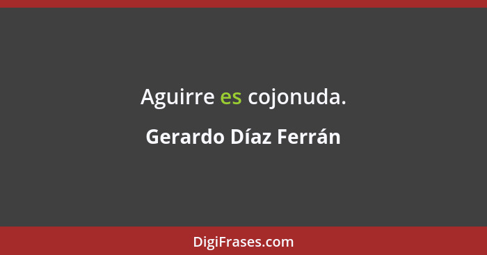 Aguirre es cojonuda.... - Gerardo Díaz Ferrán