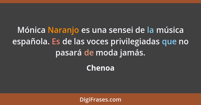 Mónica Naranjo es una sensei de la música española. Es de las voces privilegiadas que no pasará de moda jamás.... - Chenoa