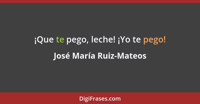 ¡Que te pego, leche! ¡Yo te pego!... - José María Ruiz-Mateos