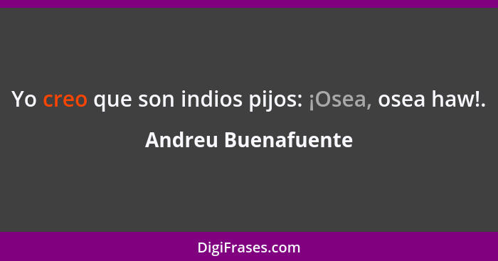 Yo creo que son indios pijos: ¡Osea, osea haw!.... - Andreu Buenafuente