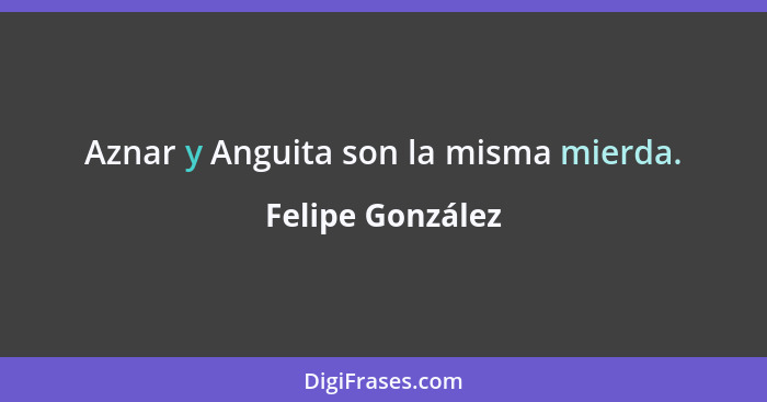 Aznar y Anguita son la misma mierda.... - Felipe González