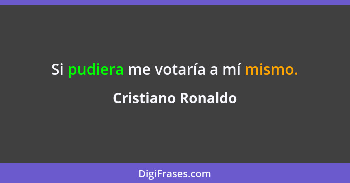 Si pudiera me votaría a mí mismo.... - Cristiano Ronaldo