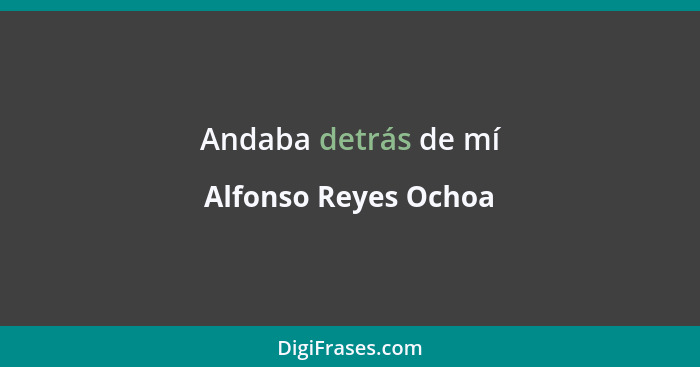 Andaba detrás de mí... - Alfonso Reyes Ochoa