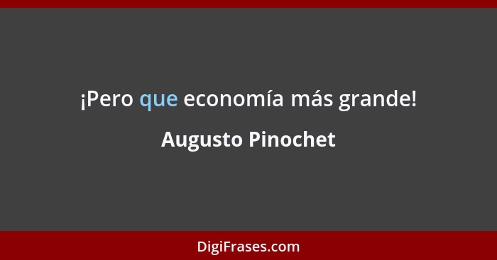 ¡Pero que economía más grande!... - Augusto Pinochet
