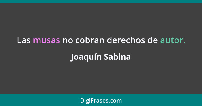 Las musas no cobran derechos de autor.... - Joaquín Sabina