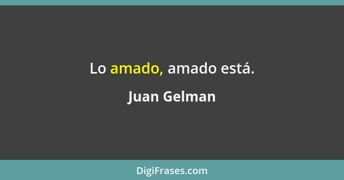 Lo amado, amado está.... - Juan Gelman