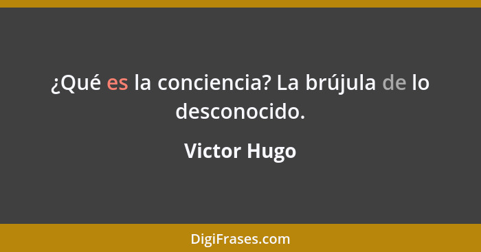 ¿Qué es la conciencia? La brújula de lo desconocido.... - Victor Hugo