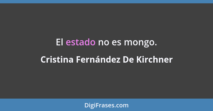 El estado no es mongo.... - Cristina Fernández De Kirchner